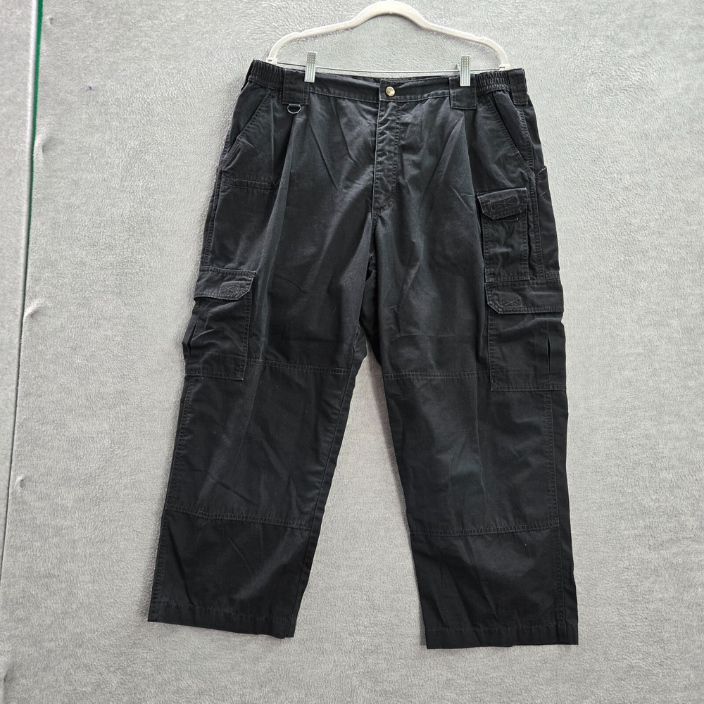 5.11 Tactical Men Pants 40x30 Black Ripstop Cargo Pockets Utility Adult (38x25)
